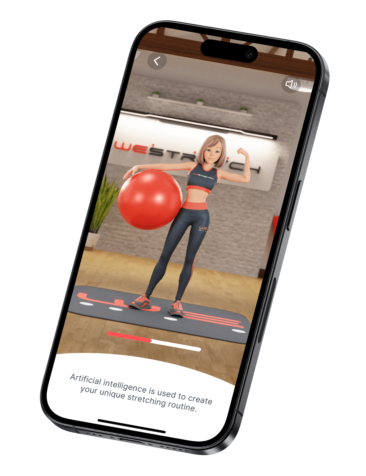 WeStretch app on a phone