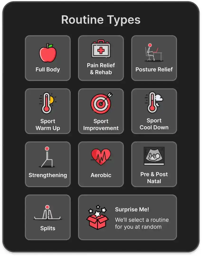 WeStretch routine selection